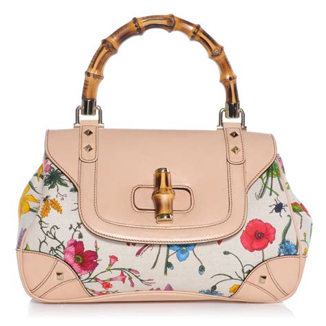 gucci floral bag bamboo handle|gucci bamboo bag harper's.